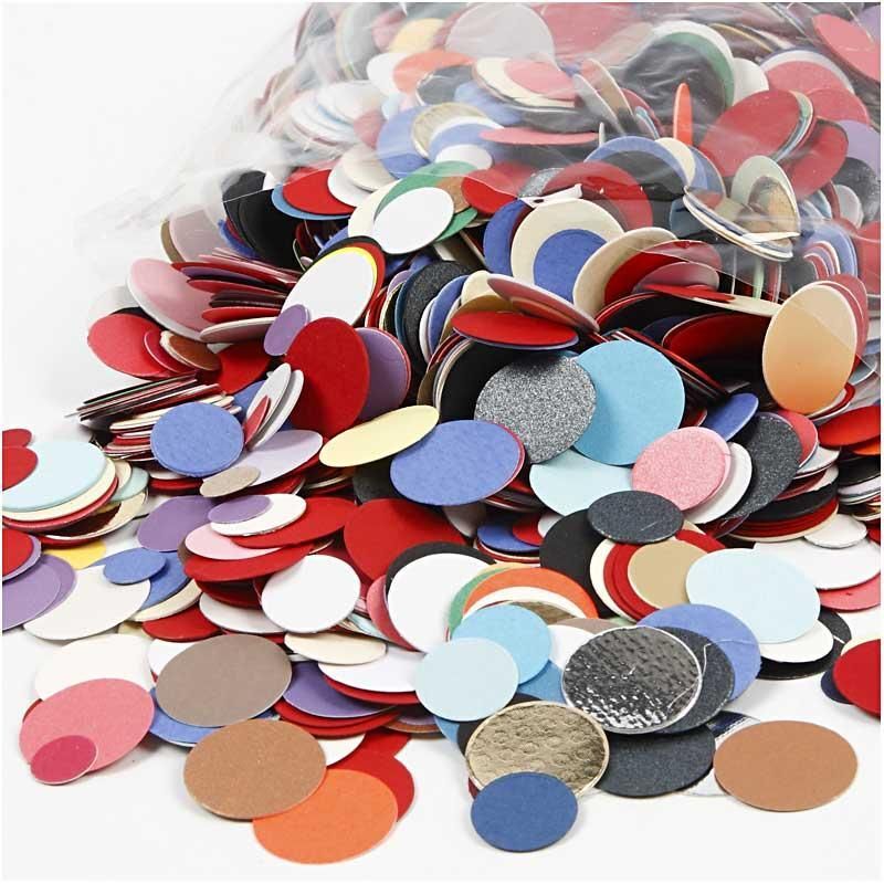 Karton-Mosaik, 180 g, Rund, Durchmesser 10+15+20 mm Bild 3
