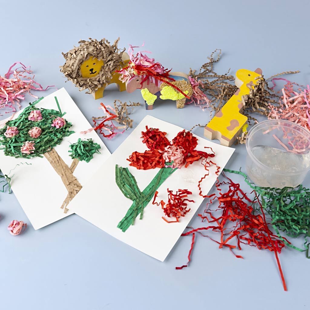 Papier-F�llmaterial, L�nge 25-30cm, Breite 3mm, Sortierte Farben, 8x50g Bild 3