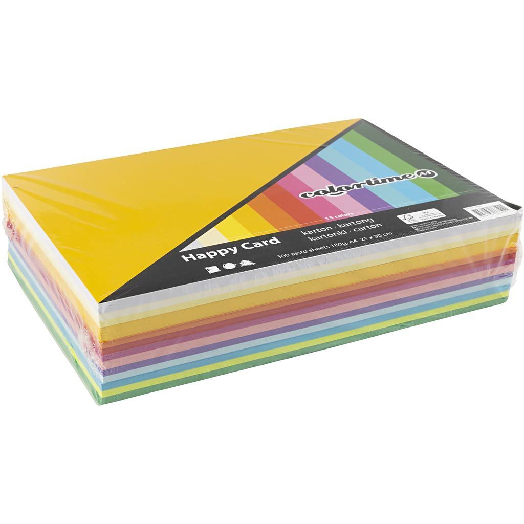 Bastelkarton Fr�hling, A4, 210x297 mm, 180 g, Farbmix, 300 Blatt sortiert Bild 2