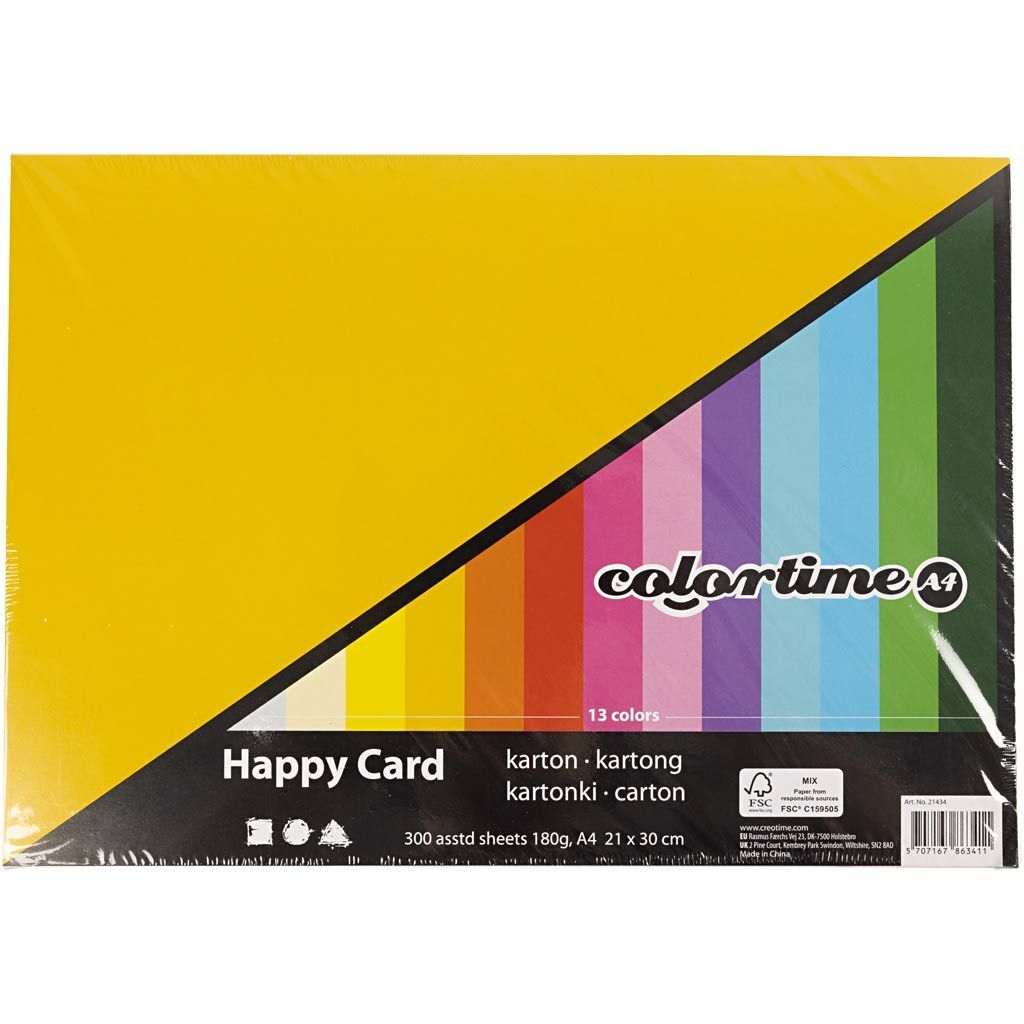 Bastelkarton Fr�hling, A4, 210x297 mm, 180 g, Farbmix, 300 Blatt sortiert Bild 3