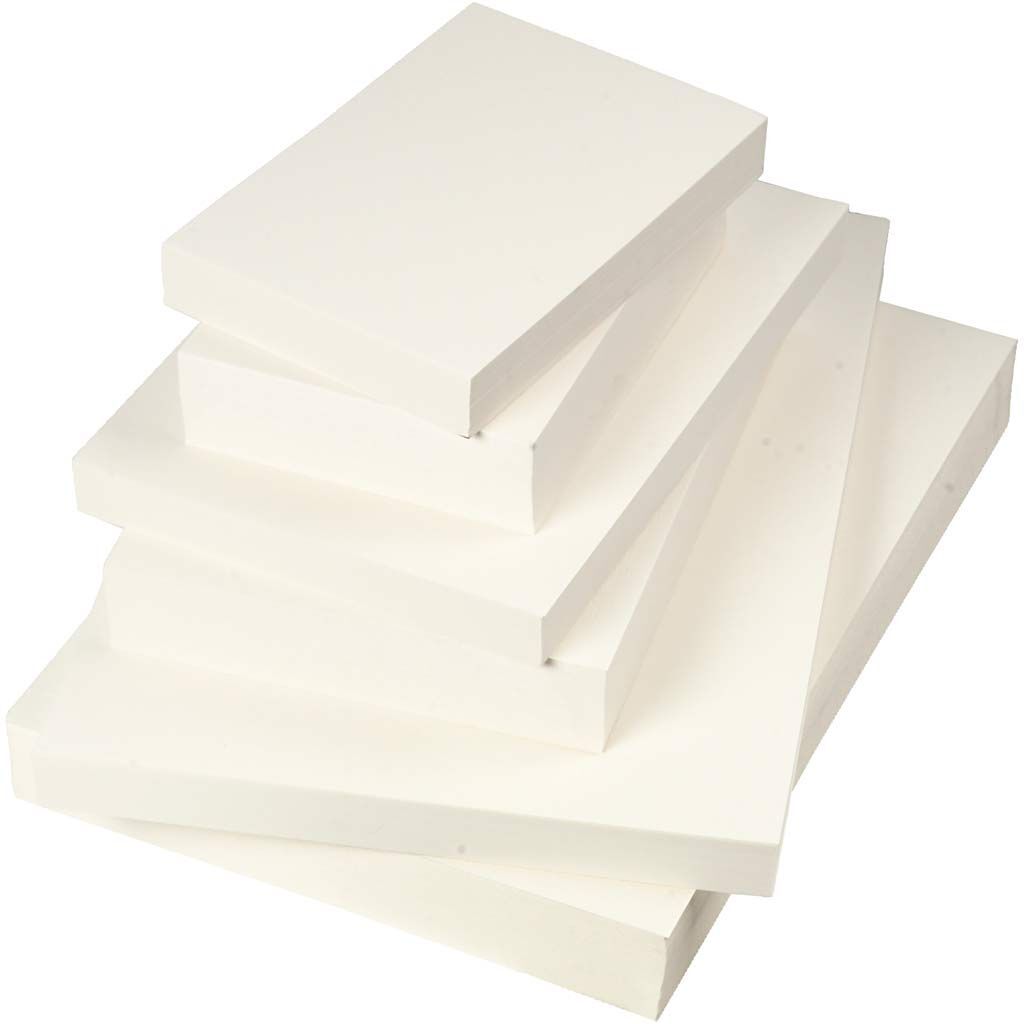 Aquarellpapier, A3, A4, A5, 200+300 g, Wei�, 6 x 100 Blatt