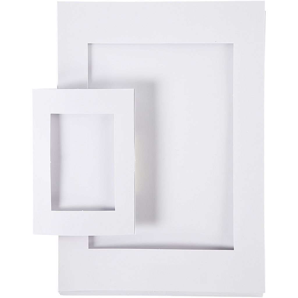 Passepartout-Rahmen, Gr��e A4+A6, Wei�, 2 x 60 St�ck