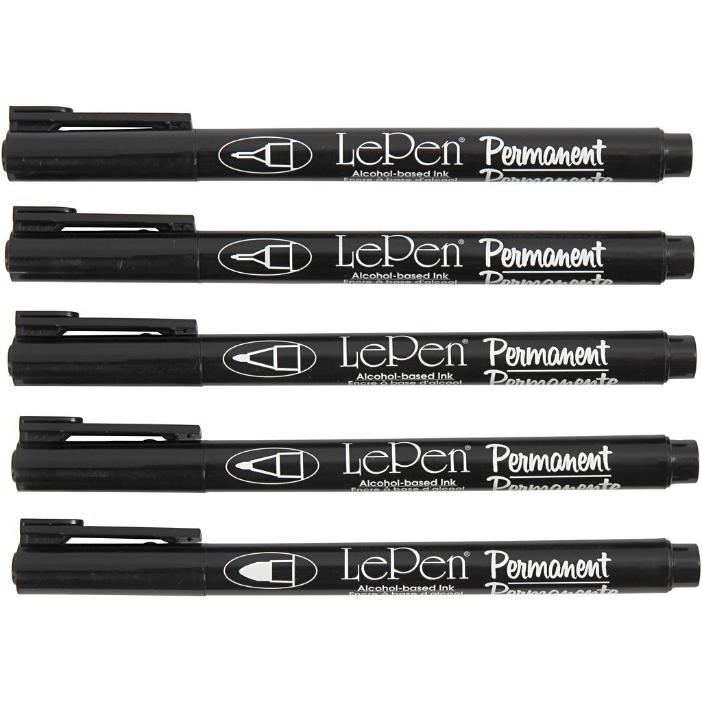 Permanent Marker, 5 St�ck, Strichst�rke 2x0,6+2x0,8+1,3 mm, Schwarz Bild 3