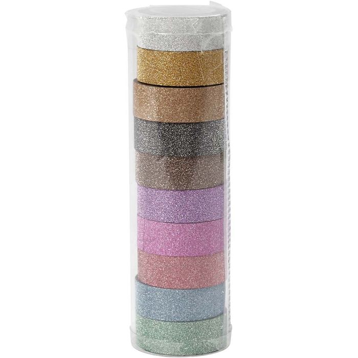 Glitzer-Klebeband Sortiment, B: 15 mm, 10 x 6 m Bild 2