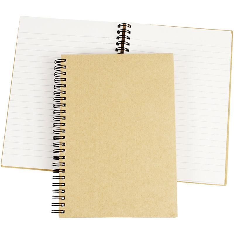 Notizbuch mit Spiralbindung, A5, Blatt 148x210 mm, 60 g, Braun