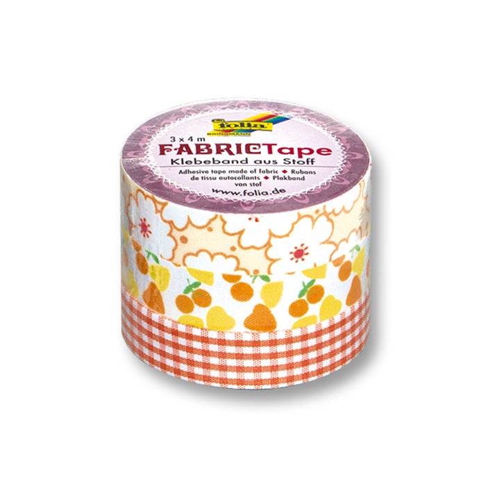 SALE Fabric-Tape, Stoff Klebeband, 3 Rollen, Gelb