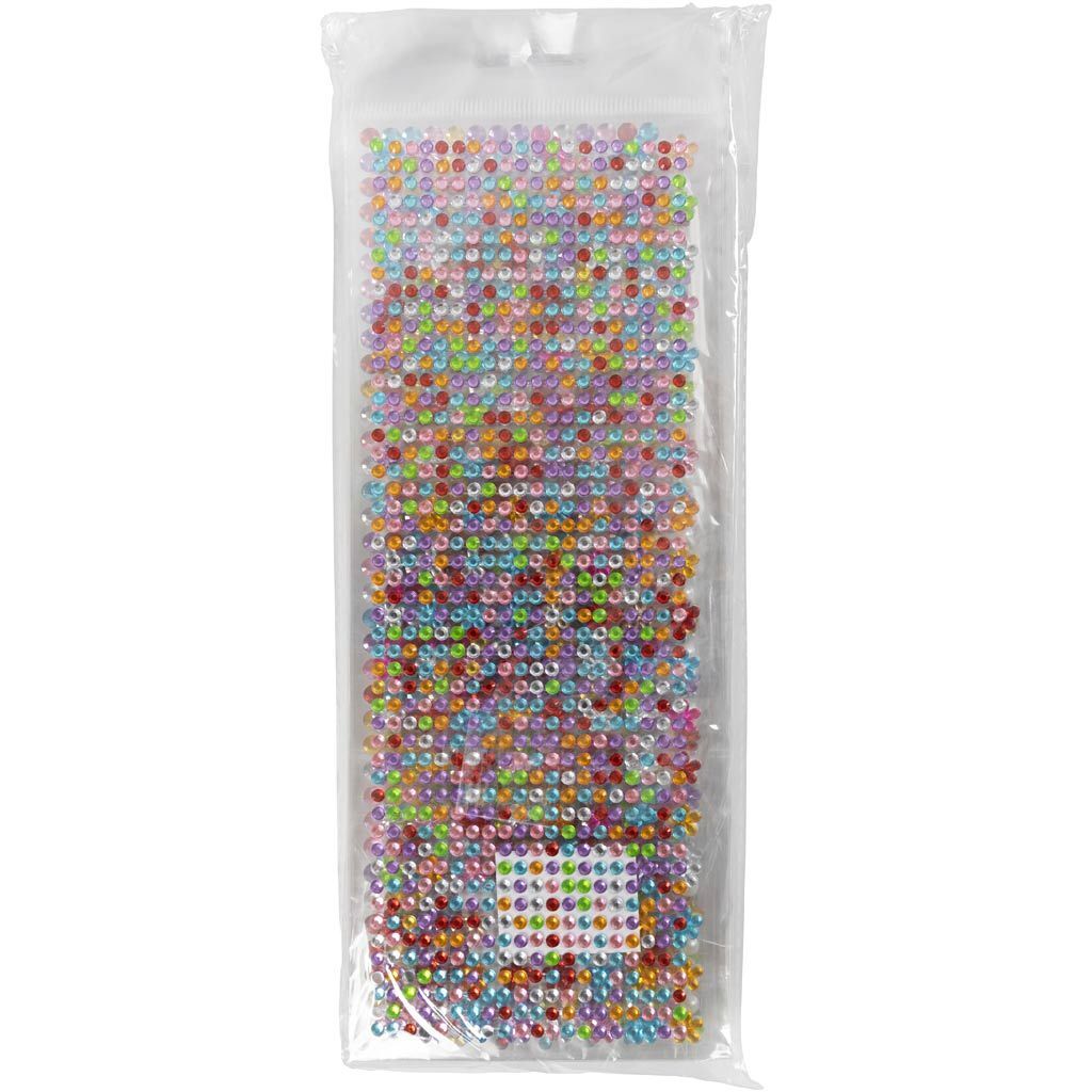 Strassstein-Sticker, � 2-10 mm, 27x9 cm, 12 Blatt sortiert Bild 2