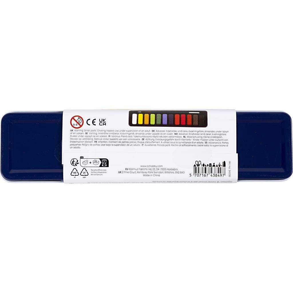 Wasserfarben-Set, 12 Farben, Gr��e 22,5 x 5,7 x 1,7 cm Bild 3