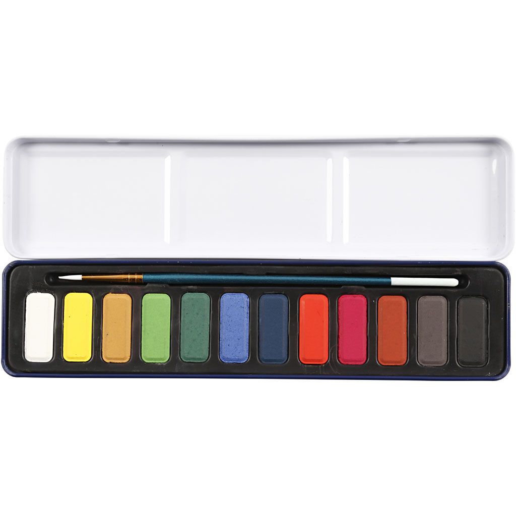 Wasserfarben-Set, 12 Farben, Gr��e 22,5 x 5,7 x 1,7 cm Bild 4