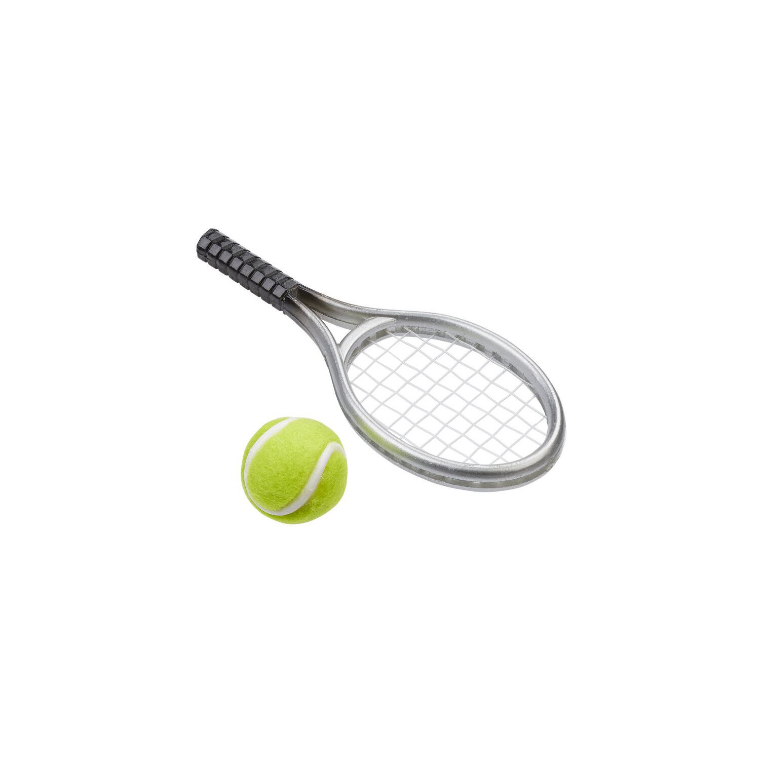 NEU Miniatur Tennisschl�ger mit Ball, Polyresin, 3,5 x 9 cm