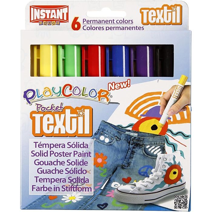 Playcolor Textil Marker, 6 Farben sortiert Bild 2