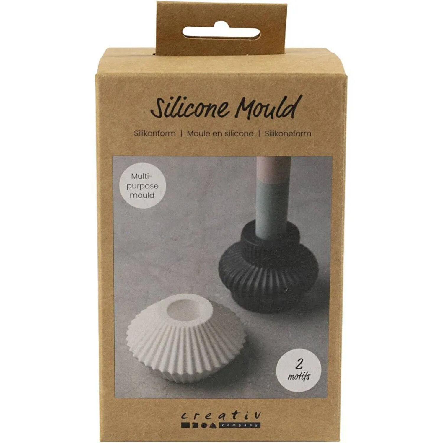 NEU Silikonform / Gie�form, Gerillte Kerzenhalter, 4 x 7 cm & 5,5 x 8 cm, 2 St�ck