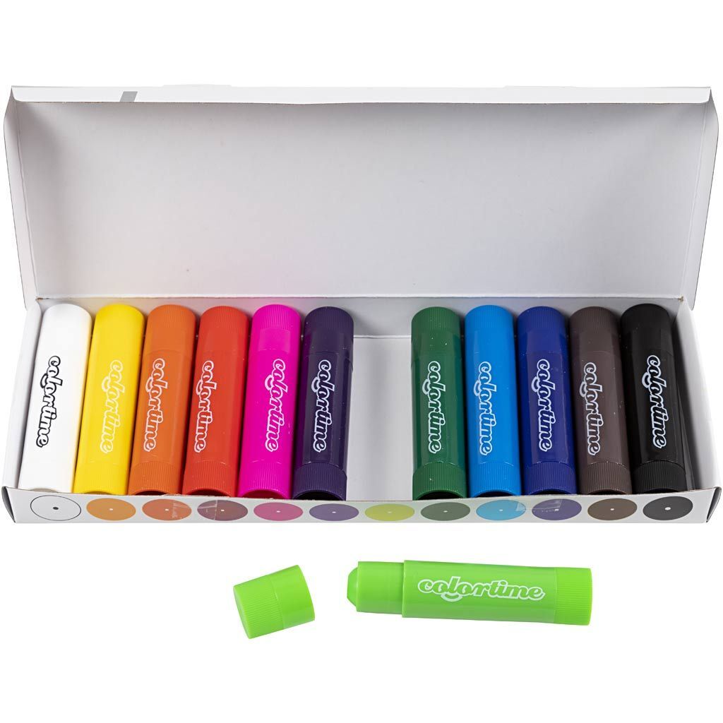 Soft Color Kreiden, Dreh-Stick, 12 St�ck, L�nge 8 cm, Sortierte Farben