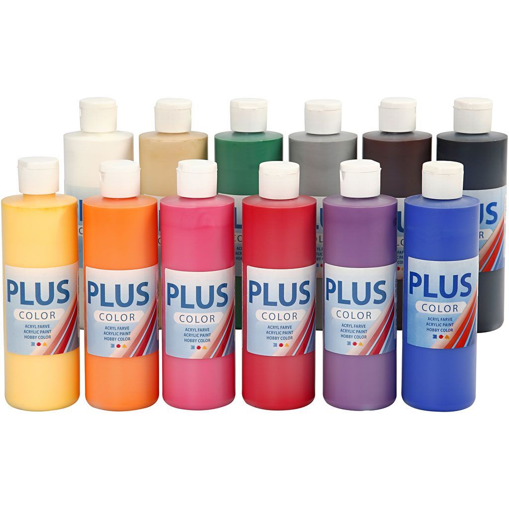 Plus Color Bastelfarbe, Standard-Farben, 12 x 250 ml Bild 2