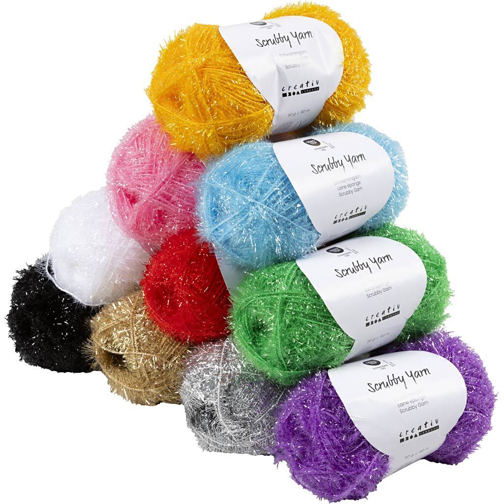 Schwammgarn, L�nge 10x90 m, Sortierte Farben, 10 x 50 g
