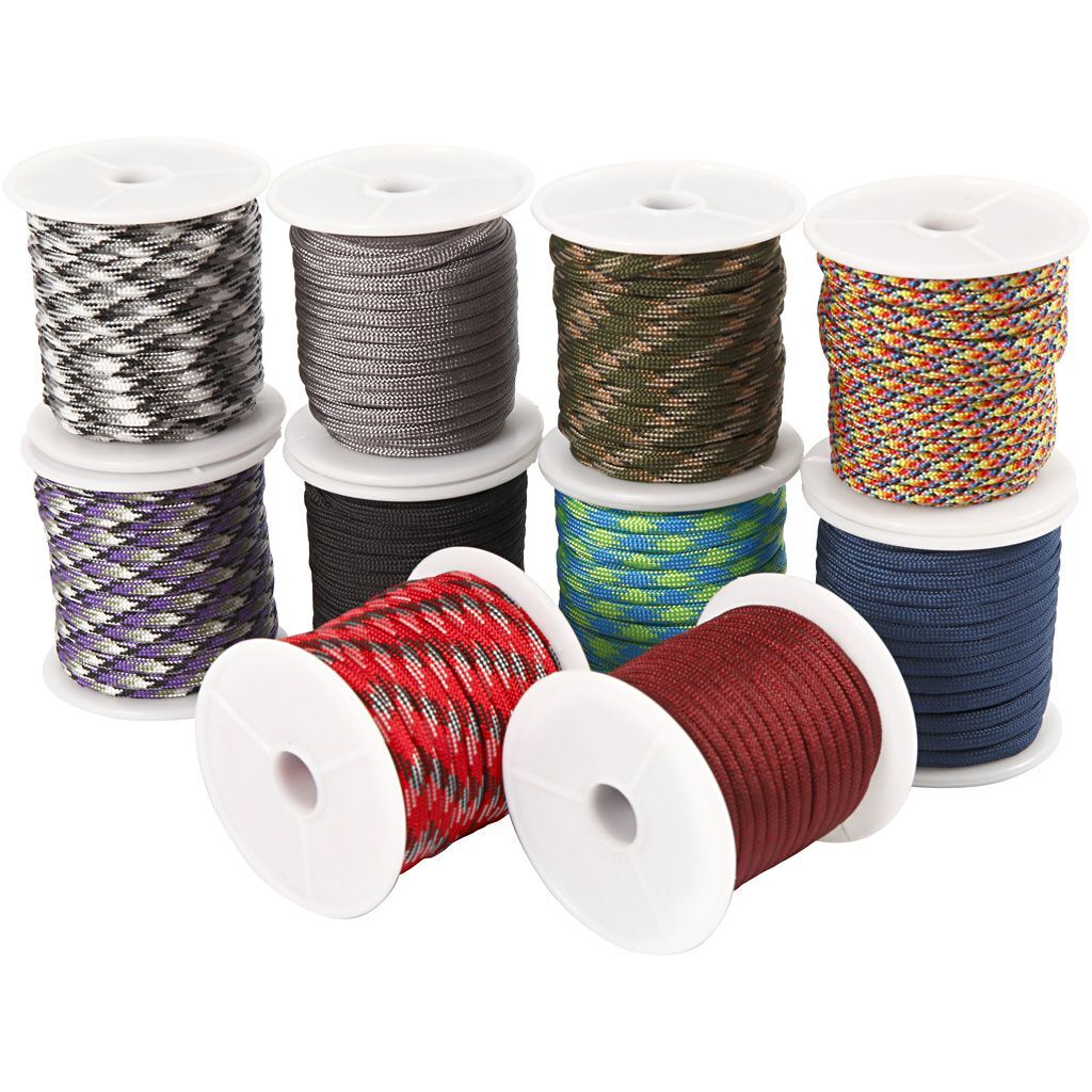 Nylon-Kordel, Breite 5 mm, Sortierte Farben, 10 x 10 m Bild 3