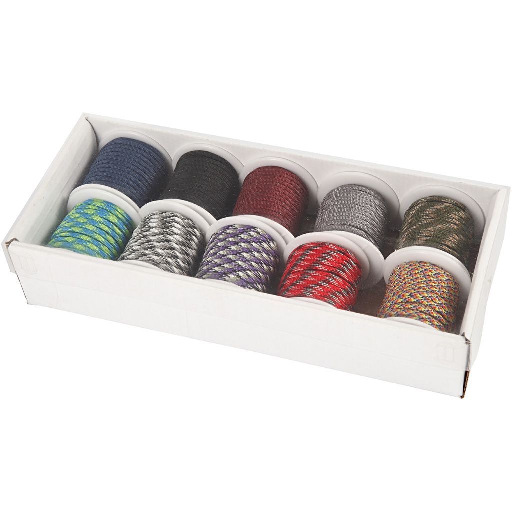 Nylon-Kordel, Breite 5 mm, Sortierte Farben, 10 x 10 m Bild 2
