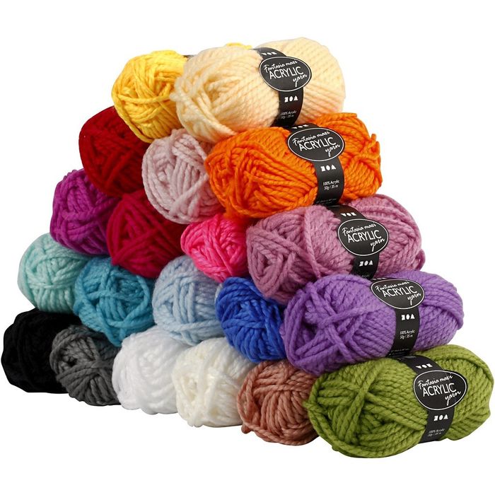 Acryl-Garn Sortiment Fantasia, L�nge: 35 m, 20 x 50 g