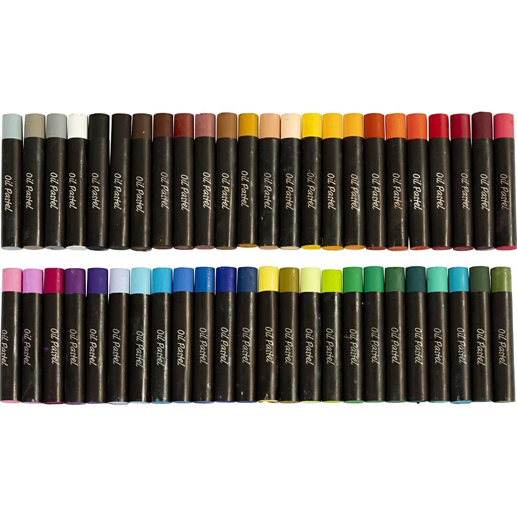 �lpastellfarben / Kreiden, 48 St�ck, L�nge 7 cm, Dicke 11 mm, Sortierte Farben