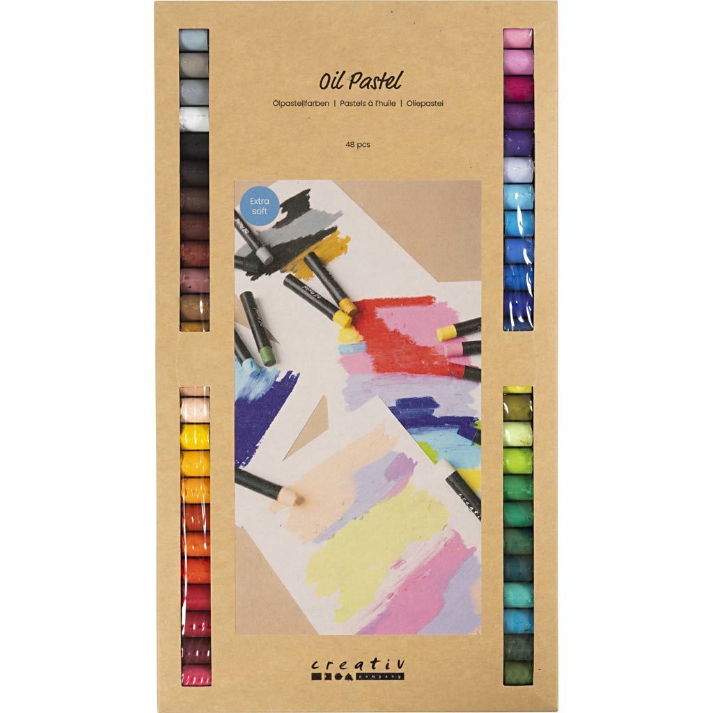 �lpastellfarben / Kreiden, 48 St�ck, L�nge 7 cm, Dicke 11 mm, Sortierte Farben Bild 2