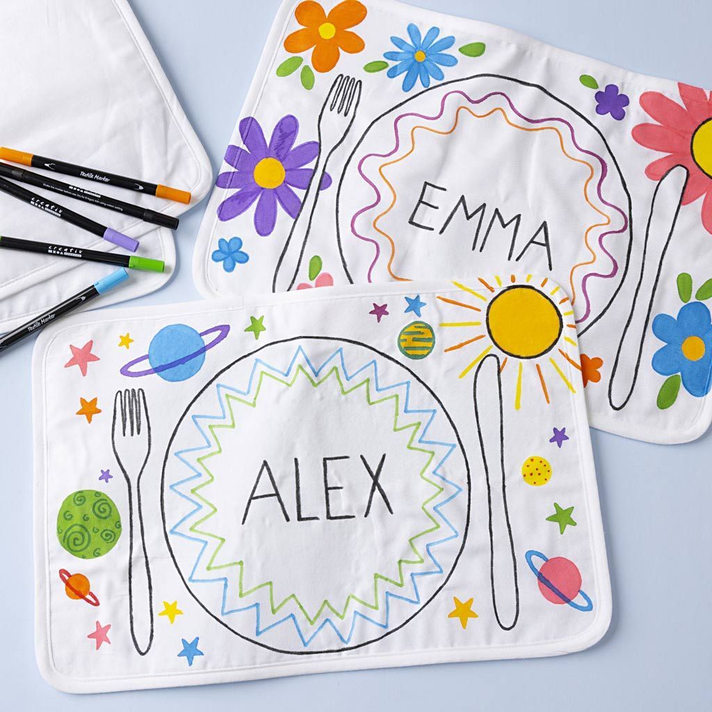 Gruppen-Kreativset Tischsets bemalen, Gr��e 30x45 cm, Strichst�rke 2,3+3,6 mm, Sortierte Farben, 30 St�ck Bild 3