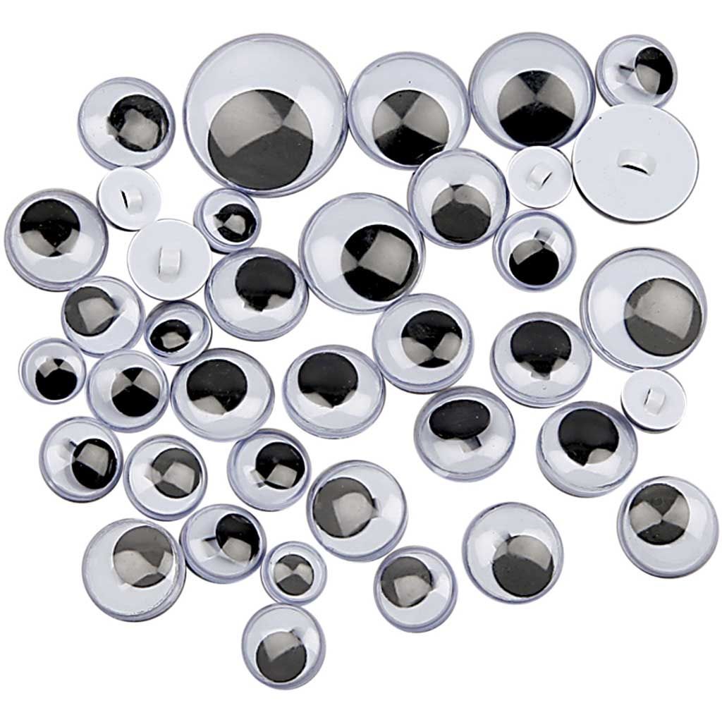 Wackelaugen - Sortiment, zum Aufn�hen, � 8-20 mm, 250 sortiert