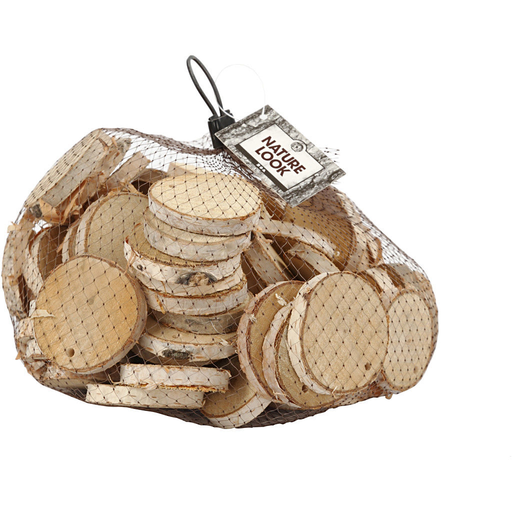 NEU TOP-SELLER Holzscheiben mit Loch, Durchmesser: 35-45 mm, St�rke: 7 mm, 500g, Lochgr��e: 4 mm Bild 2