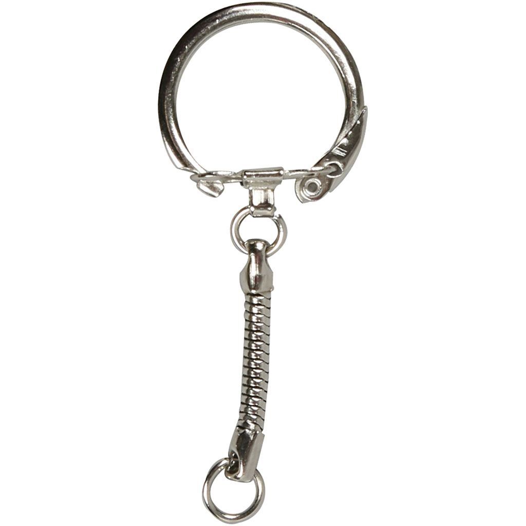 Schl�sselring mit Kette, 25 St�ck, L�nge 6 cm, Durchmesser 2,3 cm