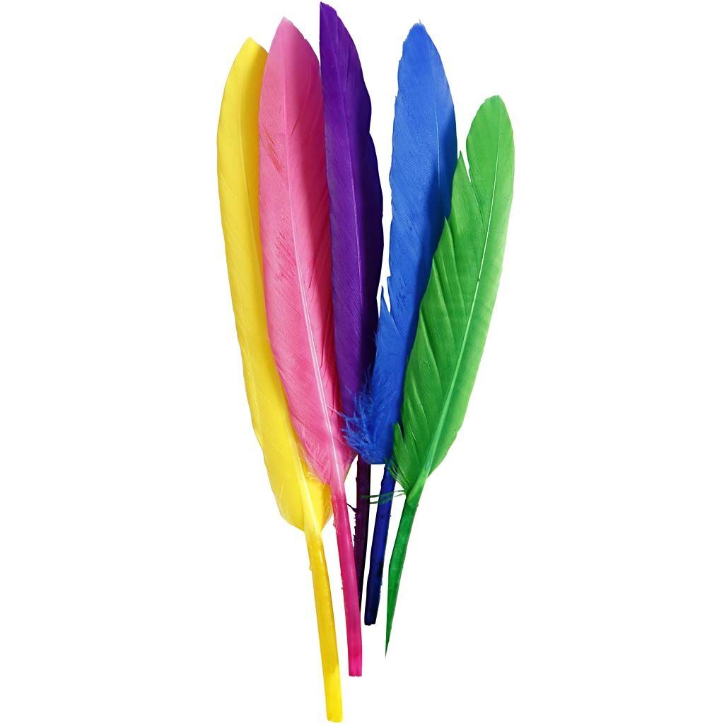 Federn, 48 St�ck, L�nge ca. 13 cm, Sortierte Farben Bild 3
