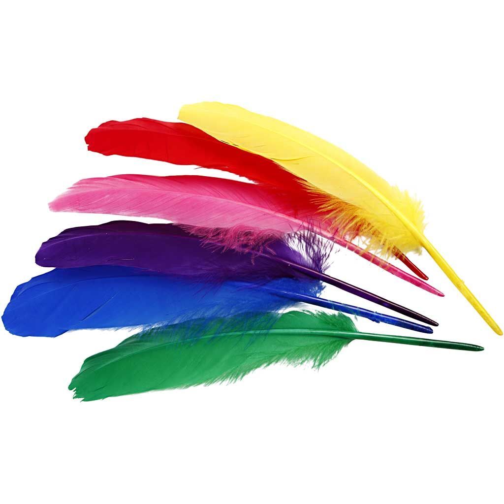 Federn, 36 St�ck, L�nge ca. 20 cm, Sortierte Farben Bild 3