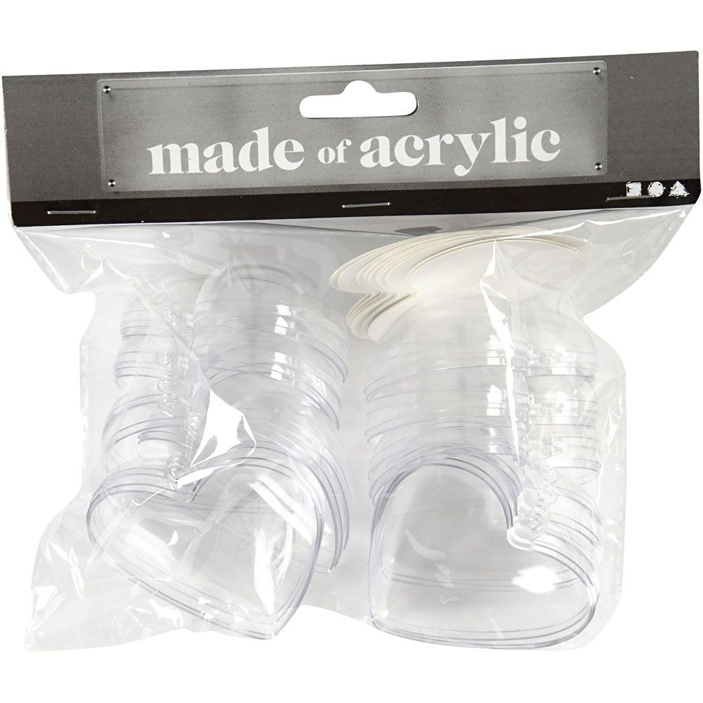 Deko-Herz Acryl, 10 St�ck, H�he 6,5 cm, Transparent Bild 2