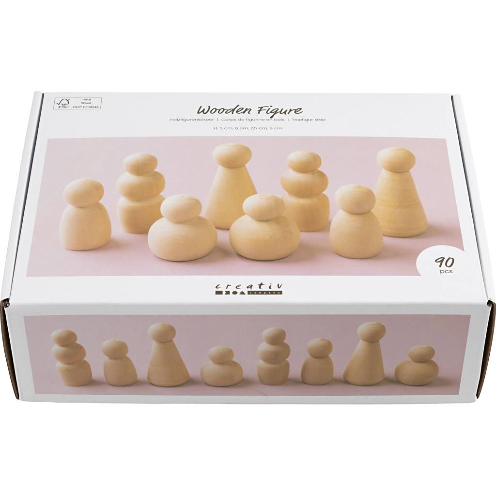 Holzfigurenk�rper, H�he 5-8 cm, 90 sortiert Bild 2