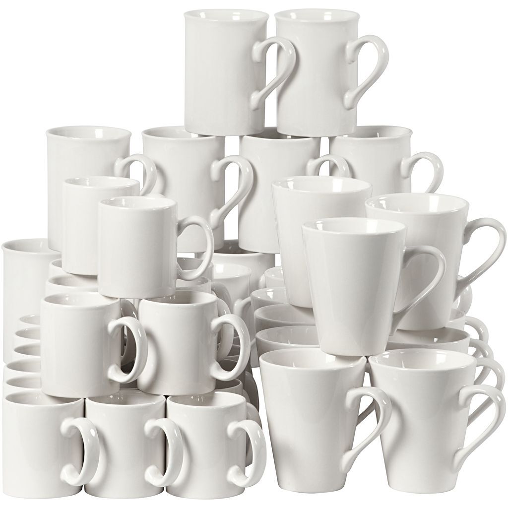 Tassen, H�he 7-10 cm, Wei�, 48 St�ck