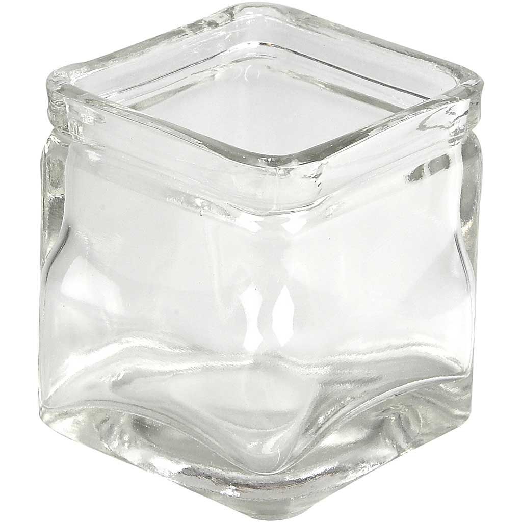 Kerzenglas, 12 St�ck / 1 Pack, H�he 5,5 cm, Gr��e 5,5x5,5 cm