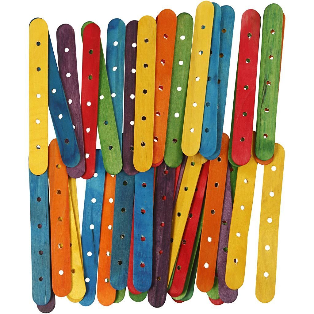 Baust�be, L�nge 15 cm, Breite 1,8 cm, Lochgr��e 4 mm, Farbmix, 500 je Packung