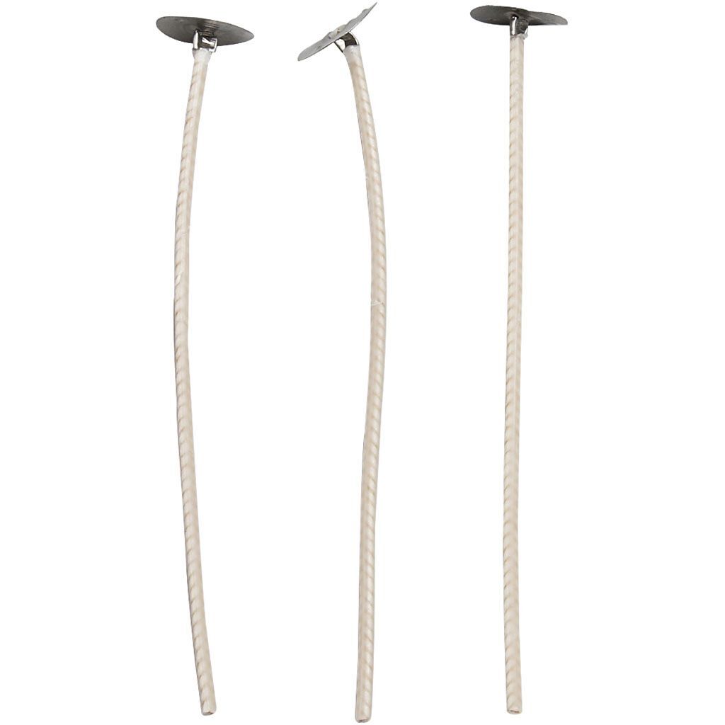 Dochte f�r Kerzen, Geeignet f�r Beh�lter mit 20�65�mm Durchmesser, L 10 cm, Dicke 2 mm
