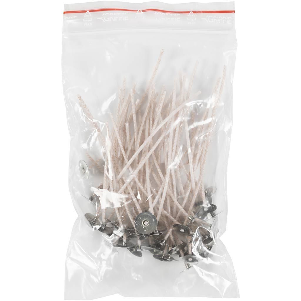 Dochte f�r Kerzen, Geeignet f�r Beh�lter mit 20�65�mm Durchmesser, L 10 cm, Dicke 2 mm Bild 2