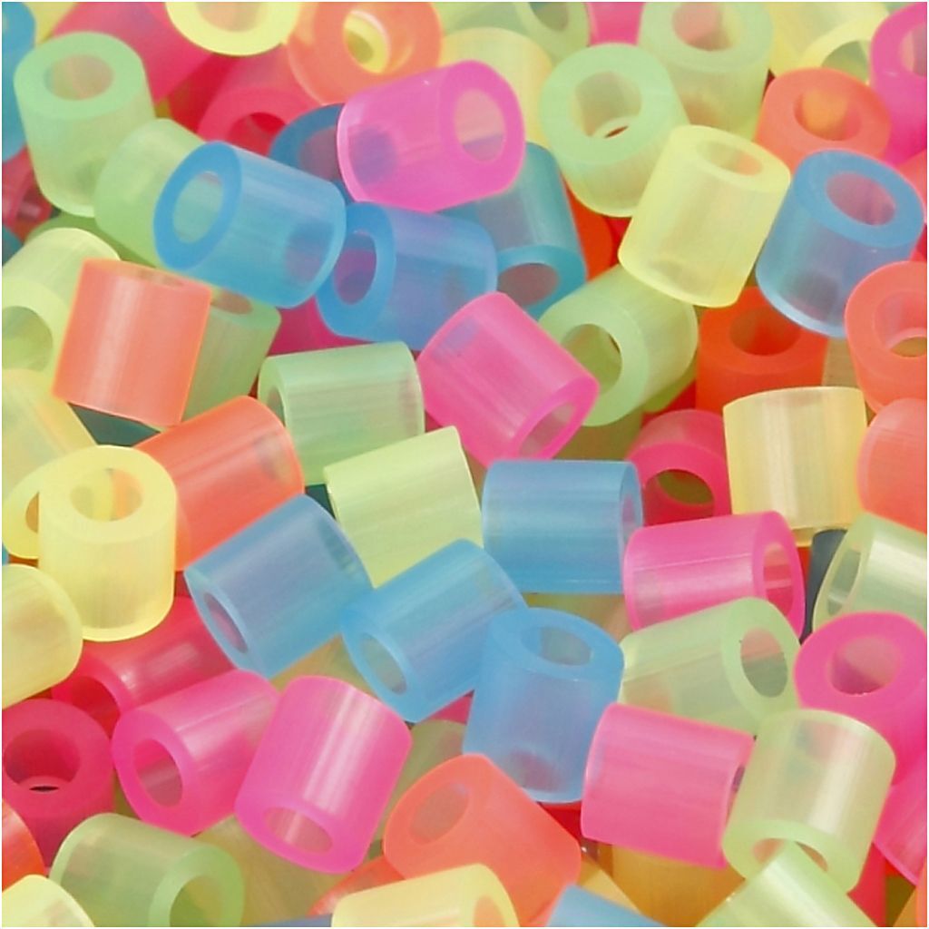 B�gelperlen Medium, Gr��e 5x5mm, Lochgr��e 2,5mm, Neonfarben, 30.000 St�ck je Packung