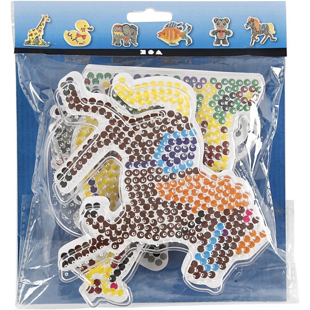 Steckplatten, 6 St�ck, Ente, Elefant, Giraffe, B�r, Pferd und Fisch, Gr��e 10x11-13x16,5 cm Bild 2