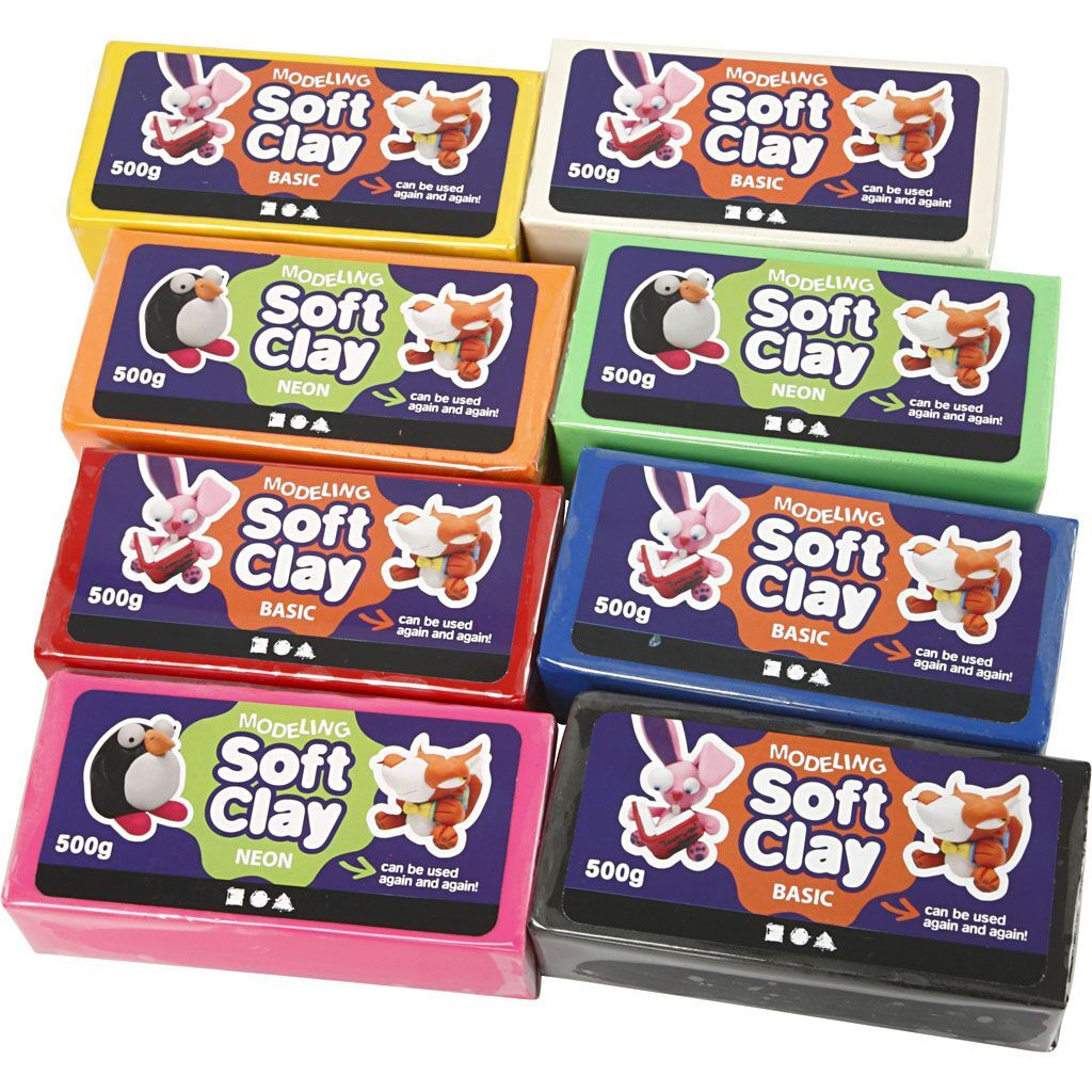Knetmasse, Sortierte Farben, 8 x 500 g Bild 2