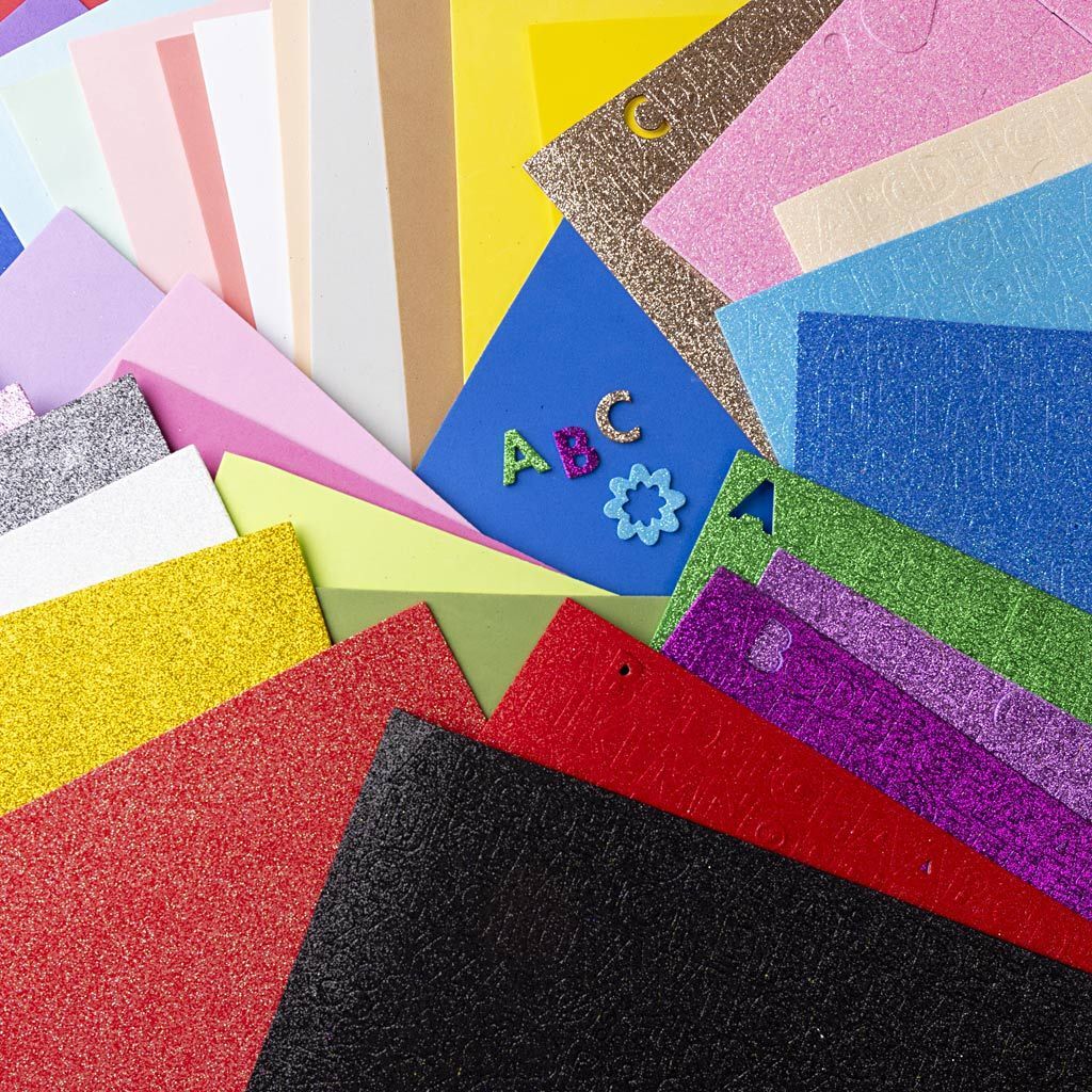 Moosgummiplatten, A4, 21x29,7 cm, Sortierte Farben, 40 St�ck Bild 3