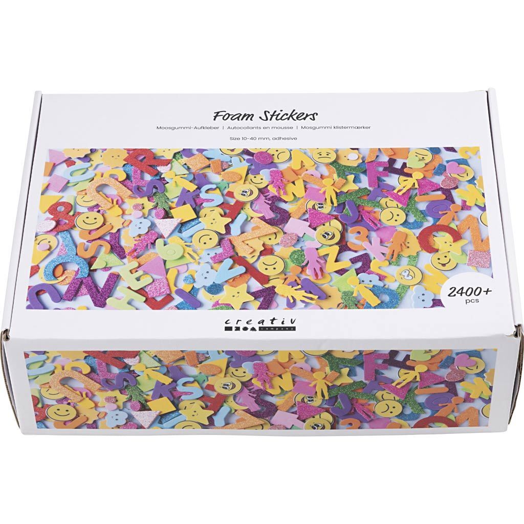 Moosgummi-Aufkleber, Emojis, Formen, Buchstaben & Zahlen, selbstklebend, 10-40 mm, 2640 St�ck Bild 2