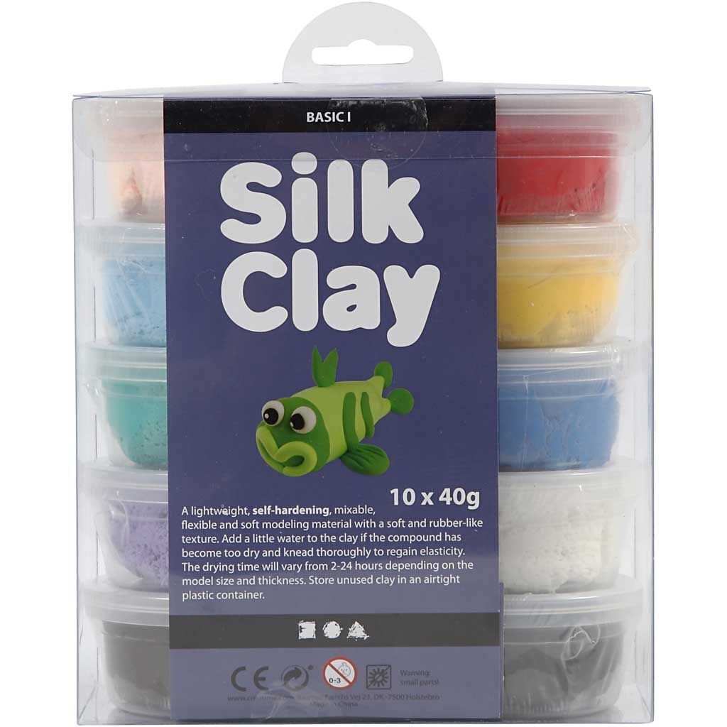Silk Clay - Sortiment, sortierte Farben, Basic 1, 10 Dosen � 40g Bild 2