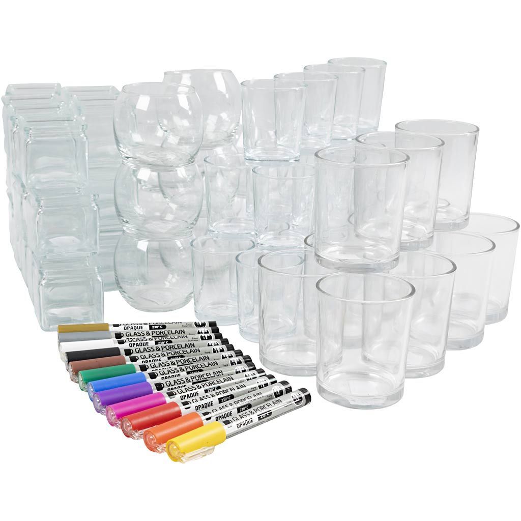 Gruppen-Kreativset Kerzengl�ser, 1 Set
