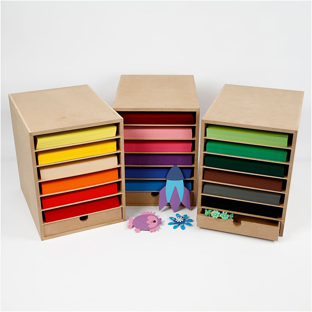 Papierregal mit Bastelkarton, H�he 100 cm, A4, Blatt 210x297 mm, 180 g, Sortierte Farben Bild 2