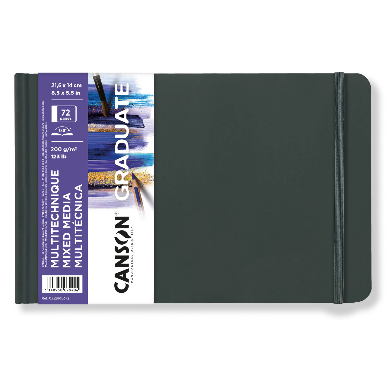 NEU Graduate Mixed Media Buch Wei� 72 Seiten, 21,6x14 cm, 200 g/m�, Querformat, Leicht gek�rnt