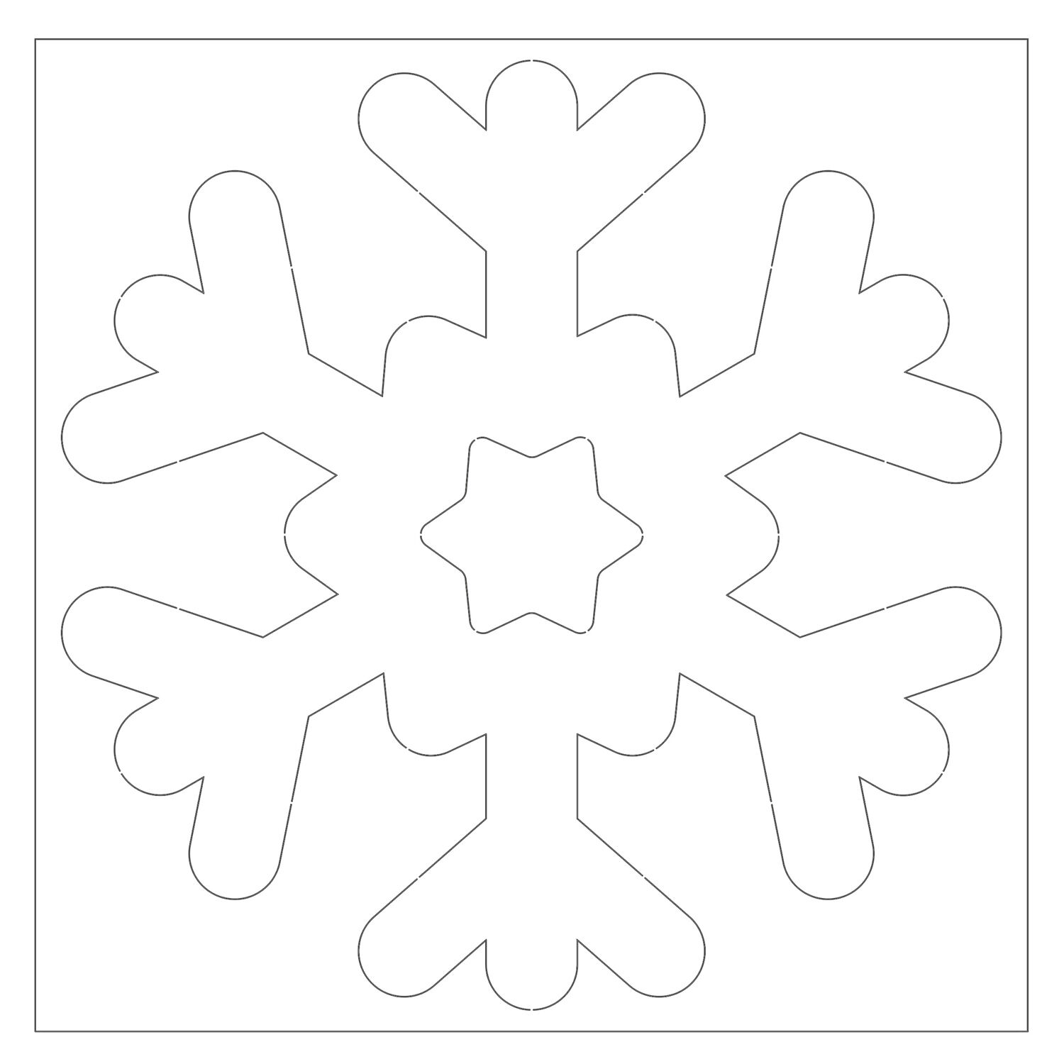 Blanko-Motiv Schneeflocke aus Fotokarton, 300g/qm, 20 St�ck, 22 x 22 cm Bild 3