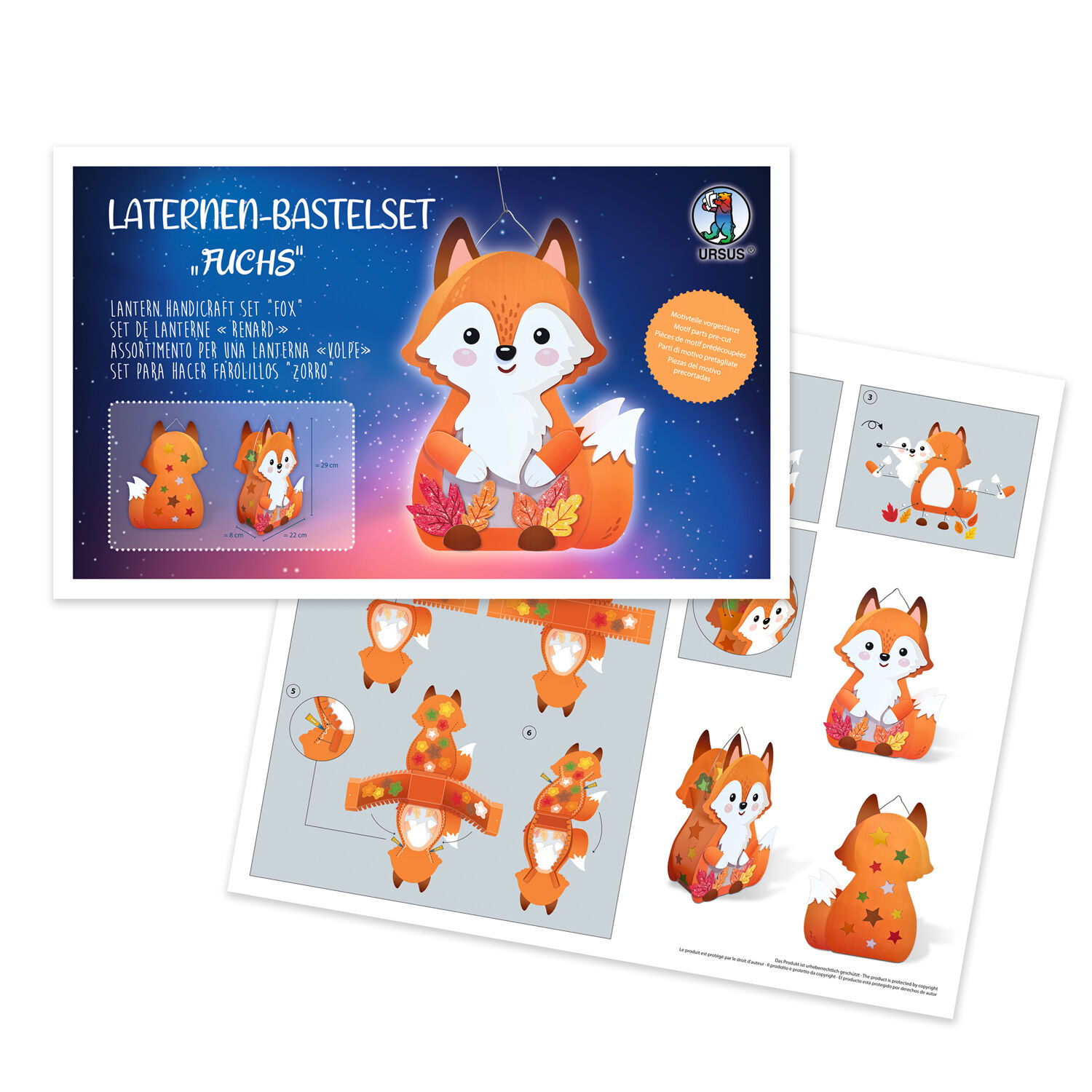 Laternen-Bastelset Fuchs, inkl. Stanzteile, Transparentpapier und Laternenb�gel Bild 2
