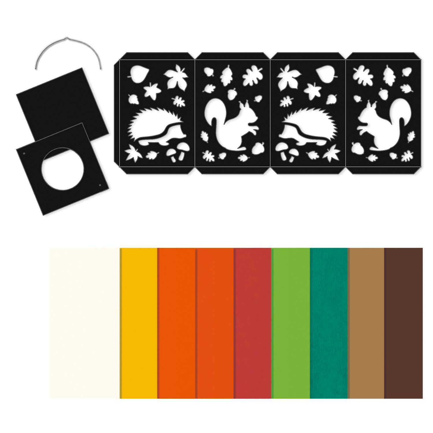 Laternen-Bastelset f�r eine Laterne ca. 14 x 20 cm, eckig, schwarz, Waldtiere Bild 2
