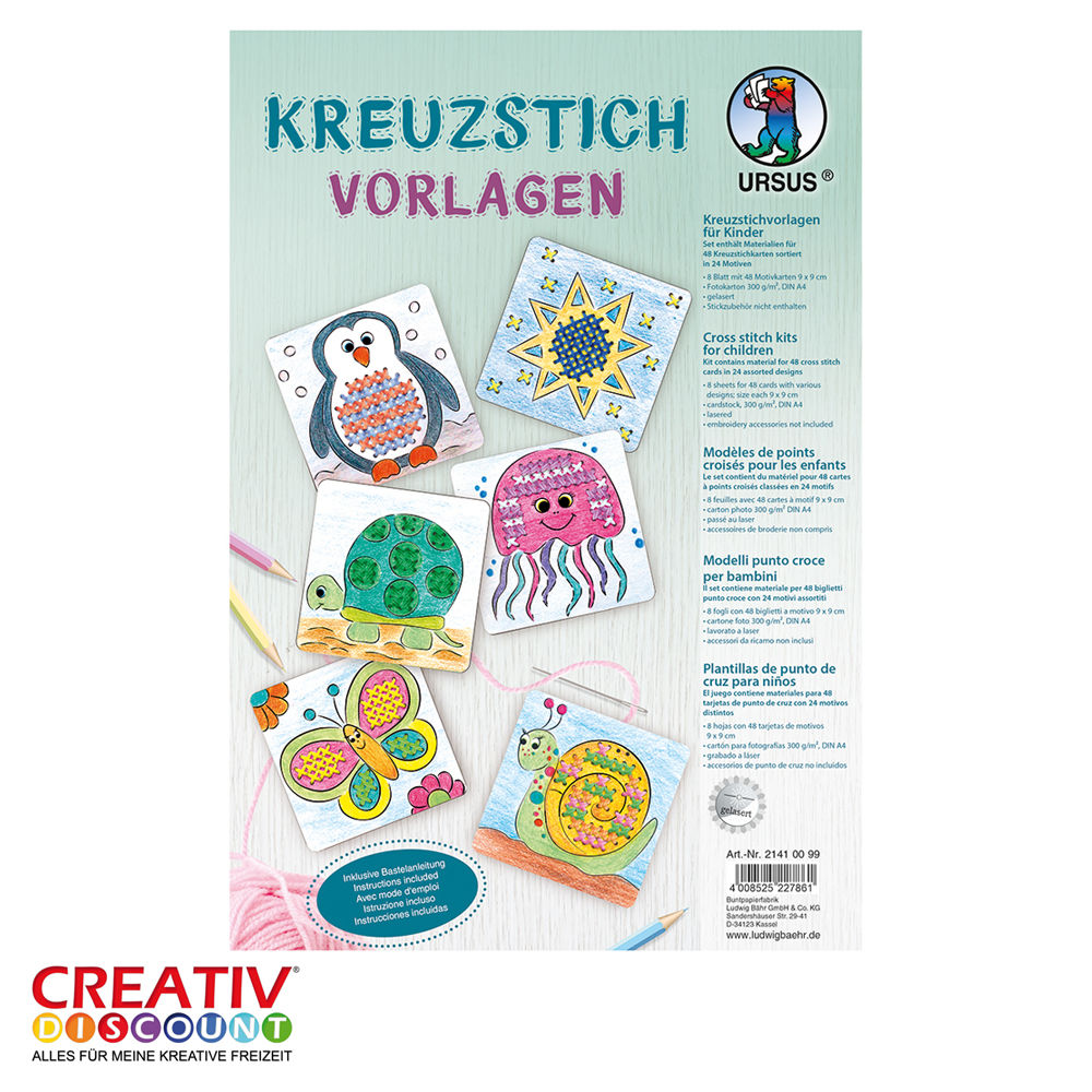 Kreuzstichvorlagen f�r Kinder, 8 B., 48 Motive